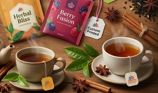 Tea Hard Tag - Individual tea bag with string and rigid tag